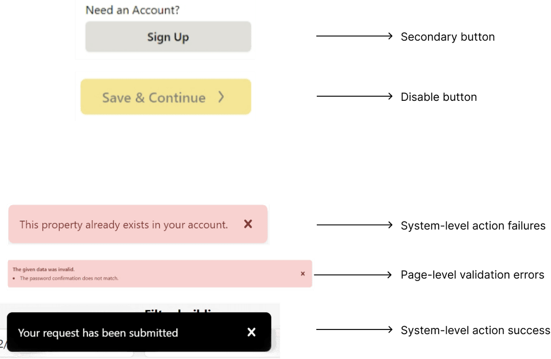 Problem — input field states missing