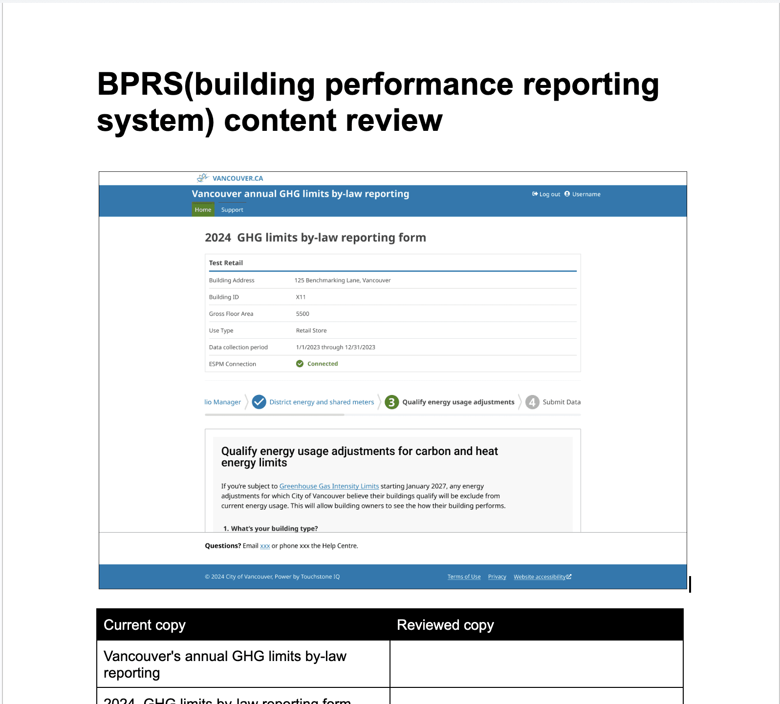 Content audit and plain language rewrite
